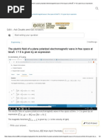 The electric field of a plane polarized electromagnetic wave in free space at timeÂ  t = 0 is given by an expression