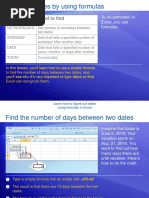 Calculate Dates by Using Formulas