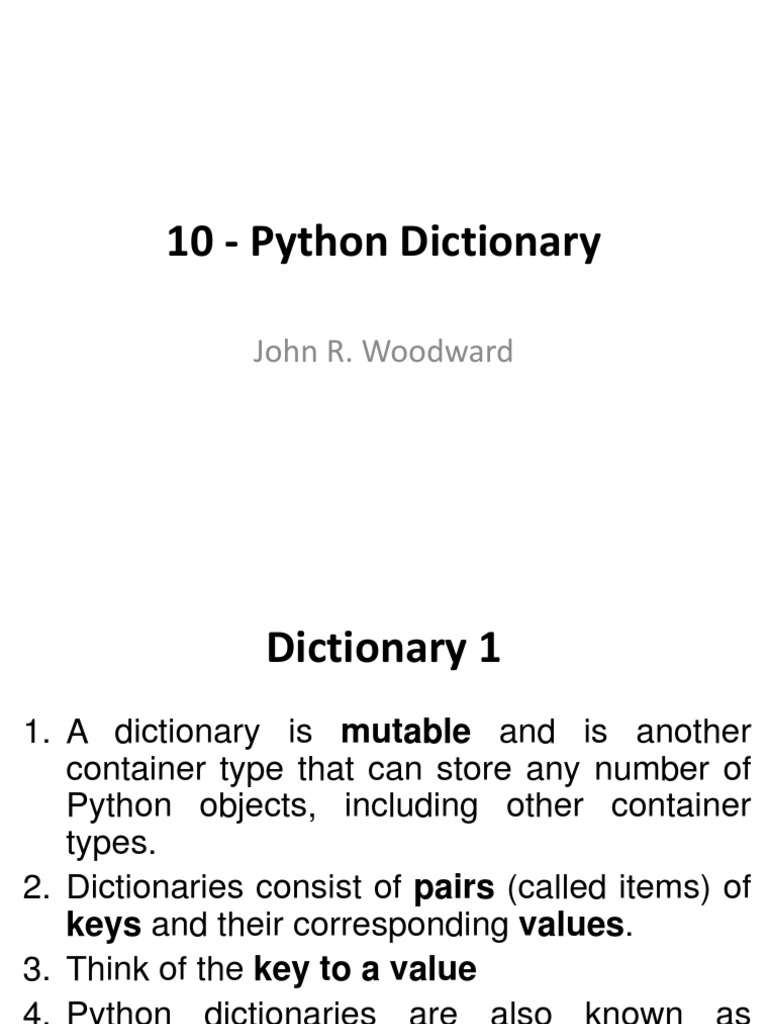 Python Dictionary Basics | PDF | Software Development | Computer ...