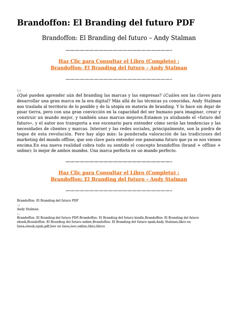 Brandoffon El Branding Del Futuro Pdfpdf Pdf Pdf