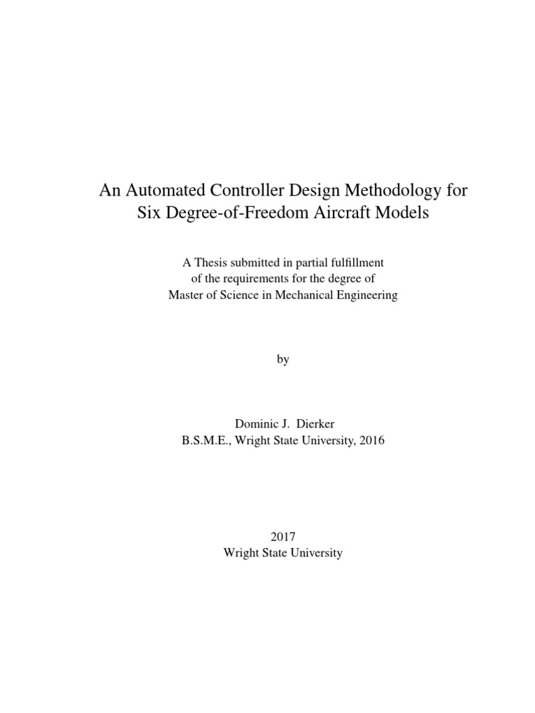 Automated Controller Design for 6-DOF Aircraft | PDF | Flight Dynamics ...