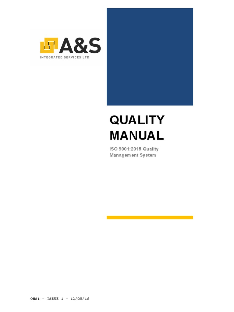 ISO 9001 2015 Quality Management System Manual PDF | PDF | Audit ...
