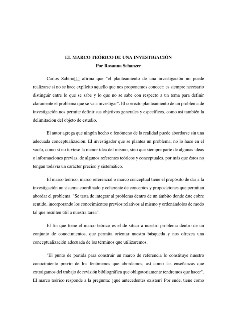 El Marco Teórico de Una Investigación Paradigma Teoría