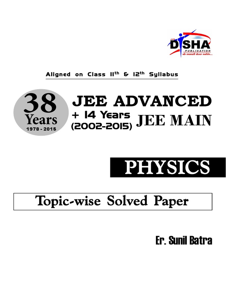 38 Years Iit Jee Advanced 14 Disha Experts Physics Pdf Speed Of Light Gases