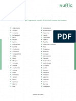 O Range Knowledge Programme Country List For Short Courses and Masters