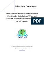 PQD For Certification of Vendors For Net Metering Based Systems