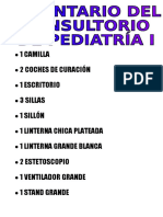 Inventario Del Consultorio de Pediatría I