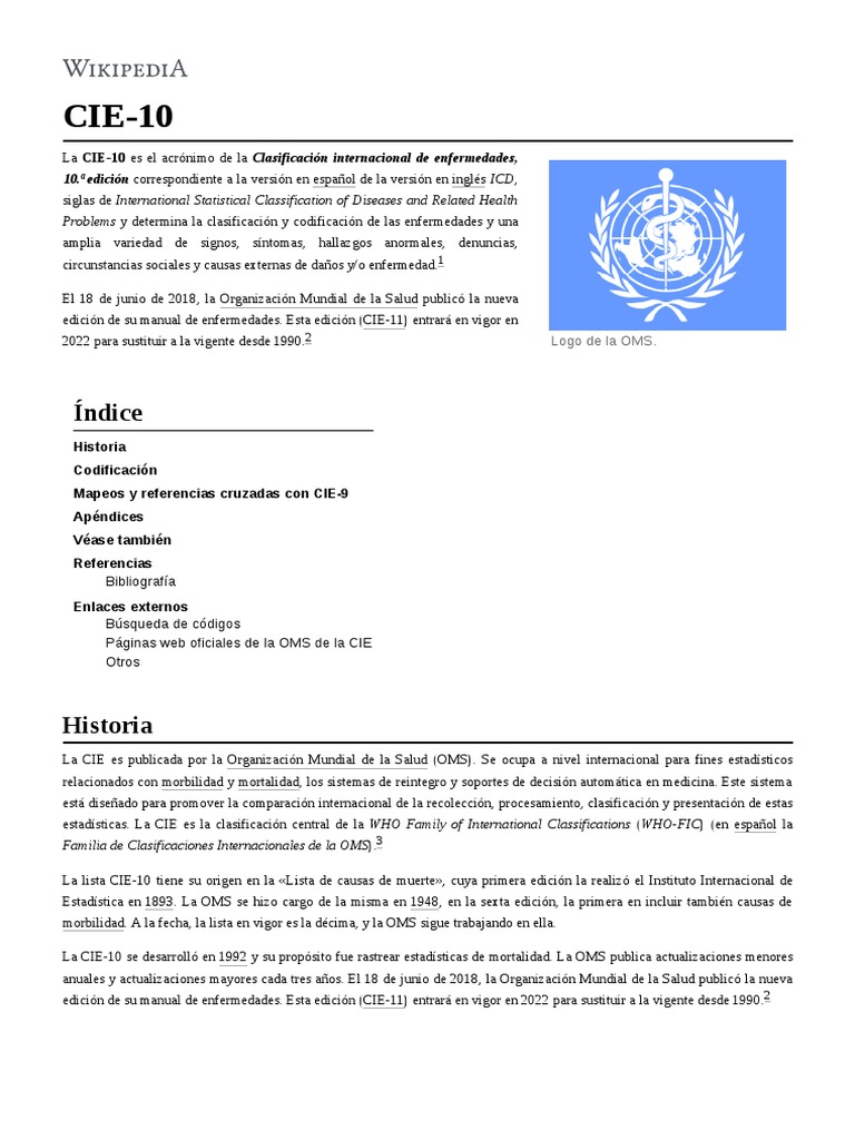 Cie 10 Informatica De Salud Medicina