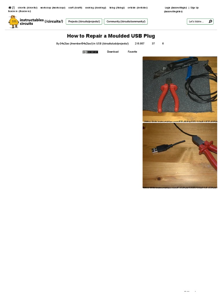 How To Repair A Moulded USB Plug - 4 Steps2222222222222222 | PDF ...