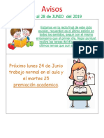 AVISOS 1° Del 17 Al 21 de JUNIO2019