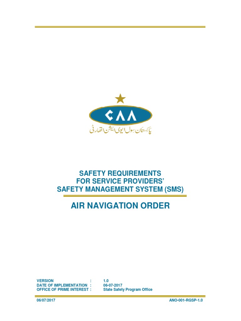 Safety Requirements for SMS in Aviation | PDF | Risk Management | Safety