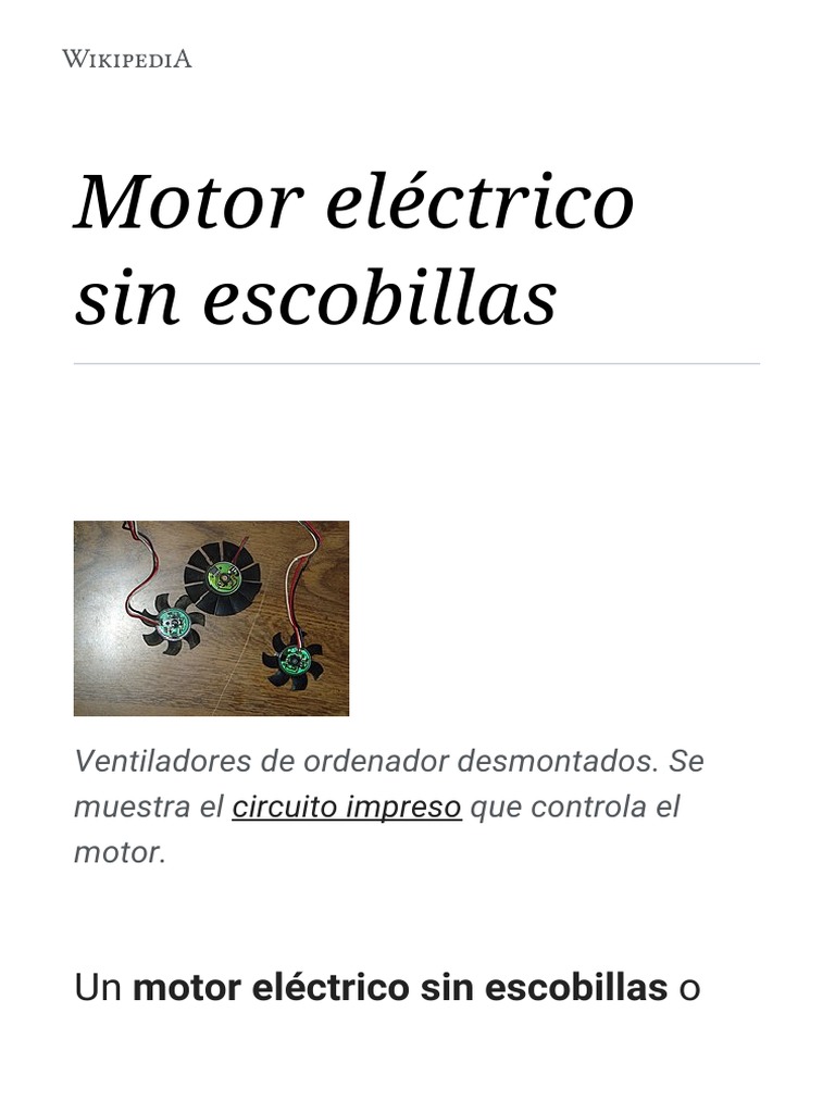 Un motor eléctrico sin escobillas o Ingenieria