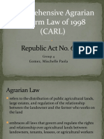 Comprehensive Agrarian Reform Law of 1998 (CARL) : Republic Act No. 6657