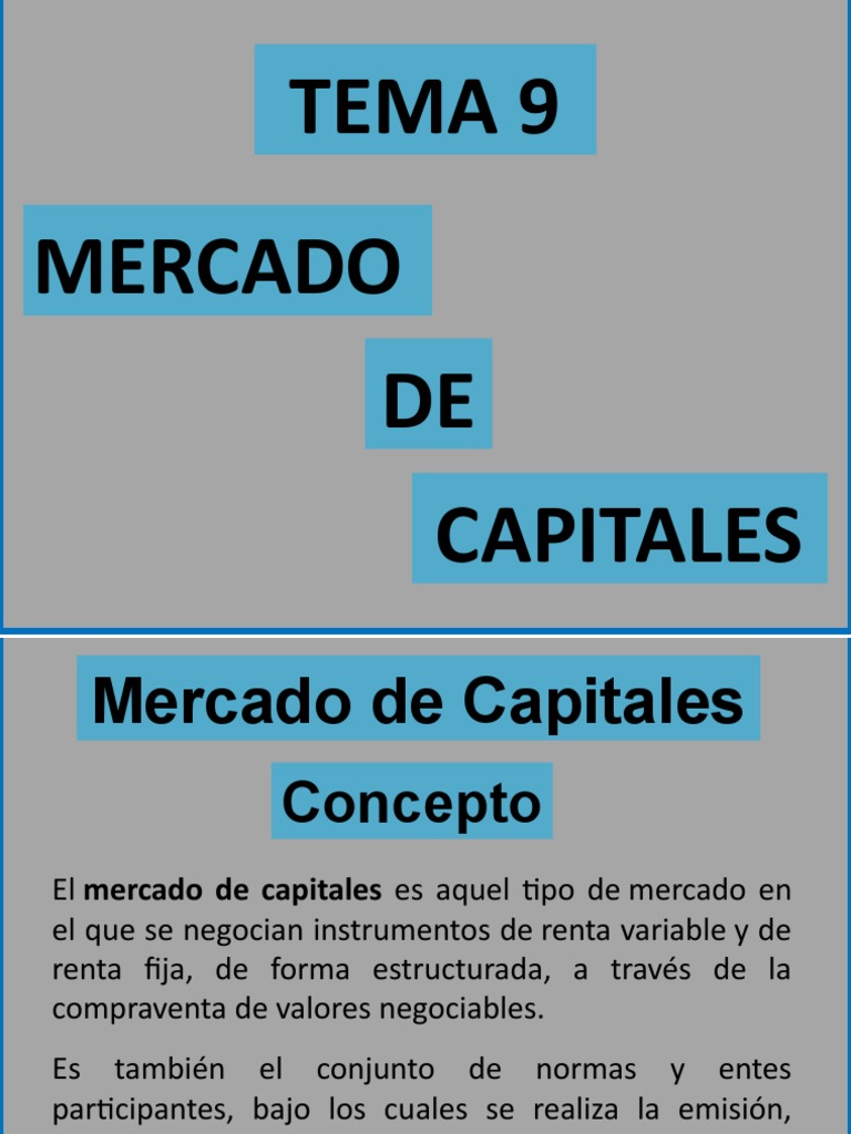 Definición del Mercado de Capitales | PDF | Renta Fija | Compartir ...