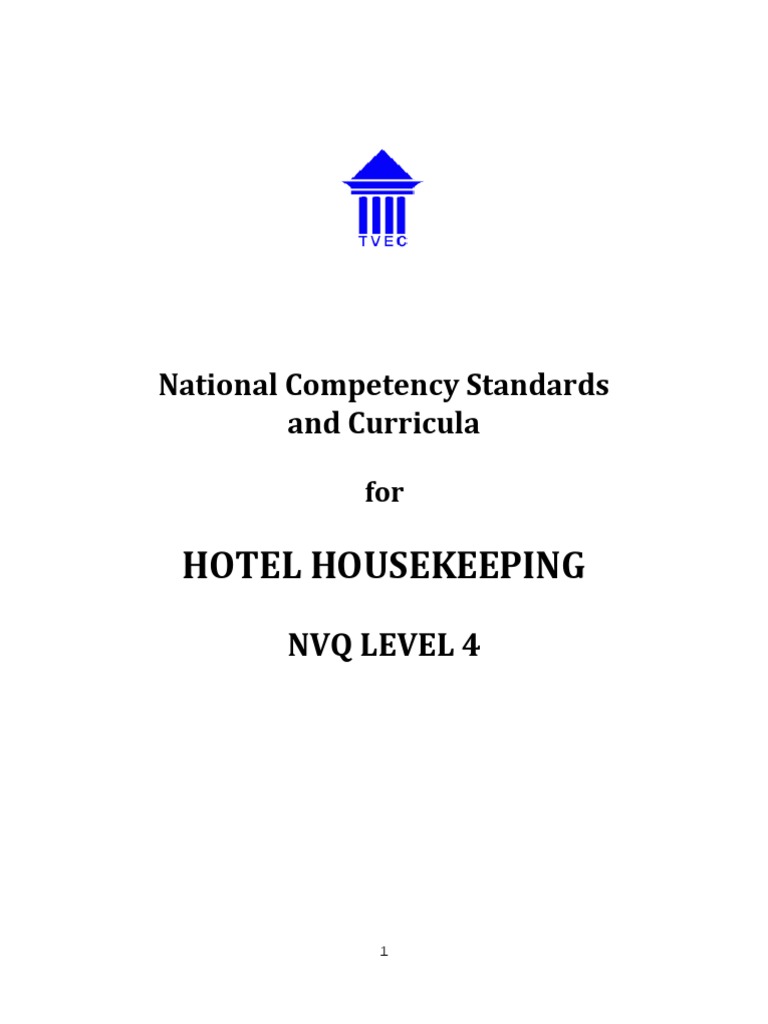 NVQ Level 4 Hotel Housekeeping Course | PDF | Hygiene | Teaching Method