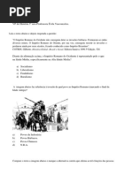 Avaliação Parcial de História 7 ano professora Évila