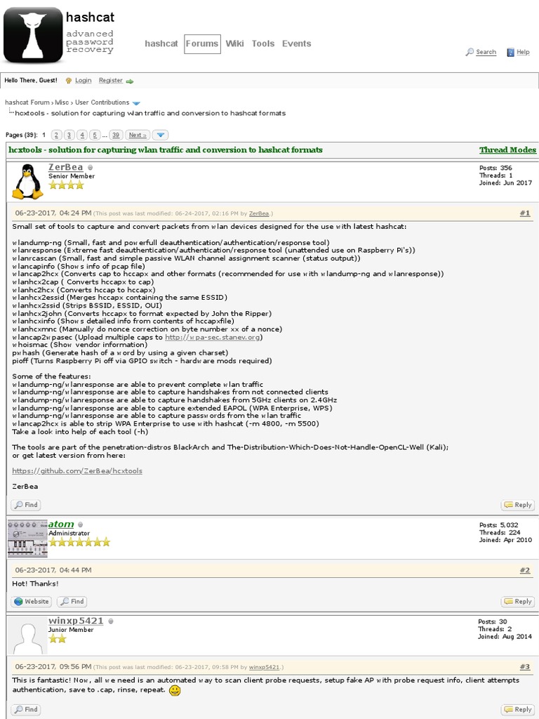 Hcxtools - Solution For Capturing Wlan Traffic and Conversion To ...
