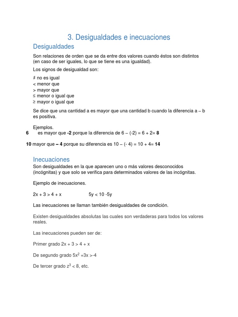 Desigualdades e Inecuaciones Matemáticas | PDF | Conjunto (Matemáticas) |  Intervalo (Matemáticas), image size:768x1024