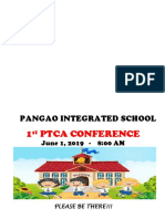 Pangao Integrated School 1st PTCA Conference Agenda