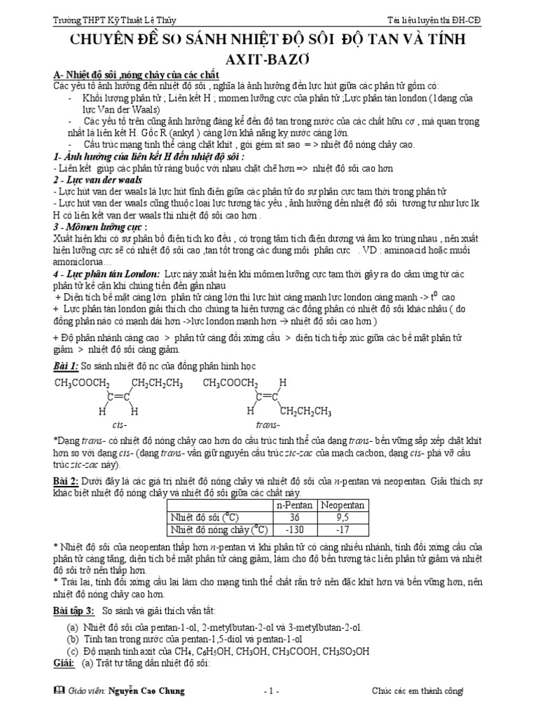 So Sanh Nhiet Do Soi Nhiet Do Nong Chay Pdf