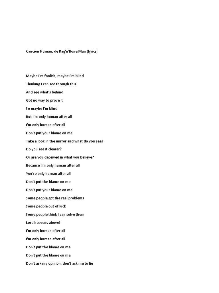 human after all rag n bone