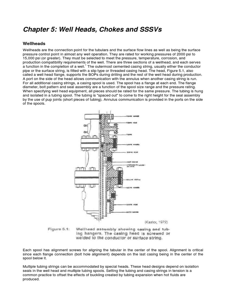 Chapter 5: Well Heads, Chokes and SSSVS: Wellheads | PDF | Casing ...