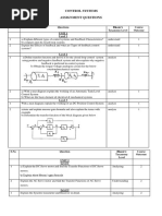 Control Systems Assignment Questions
