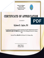 Certificate of Appreciation: Mylene B. Capin, RN