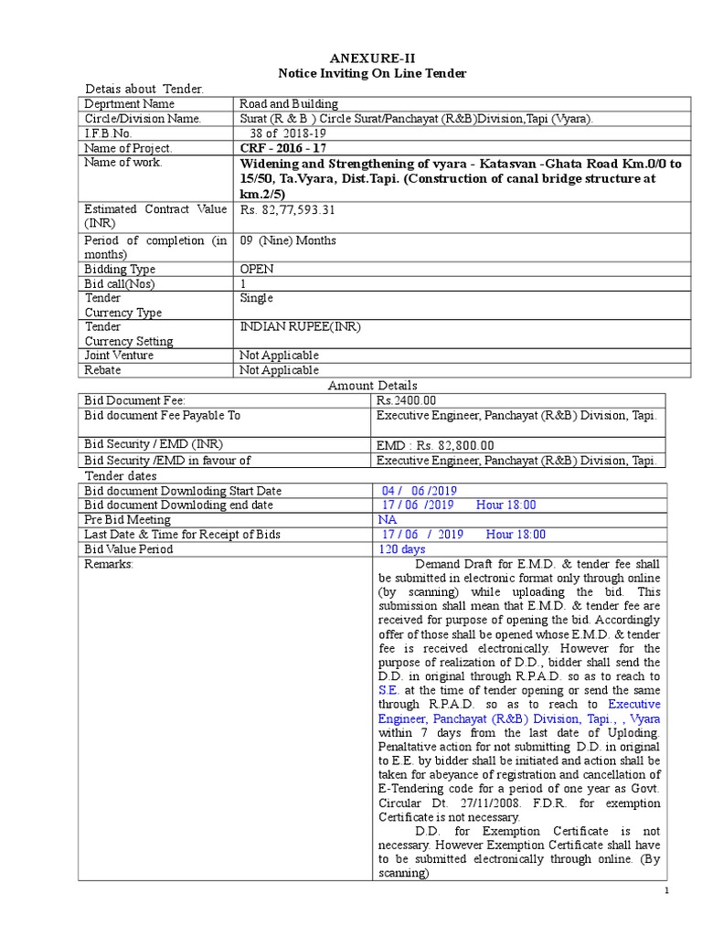 Form B1 DTP Canal Vyara Ghata. | PDF | Money | Employment