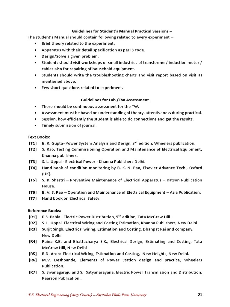 Electrical Engineering Lab Guidelines | PDF