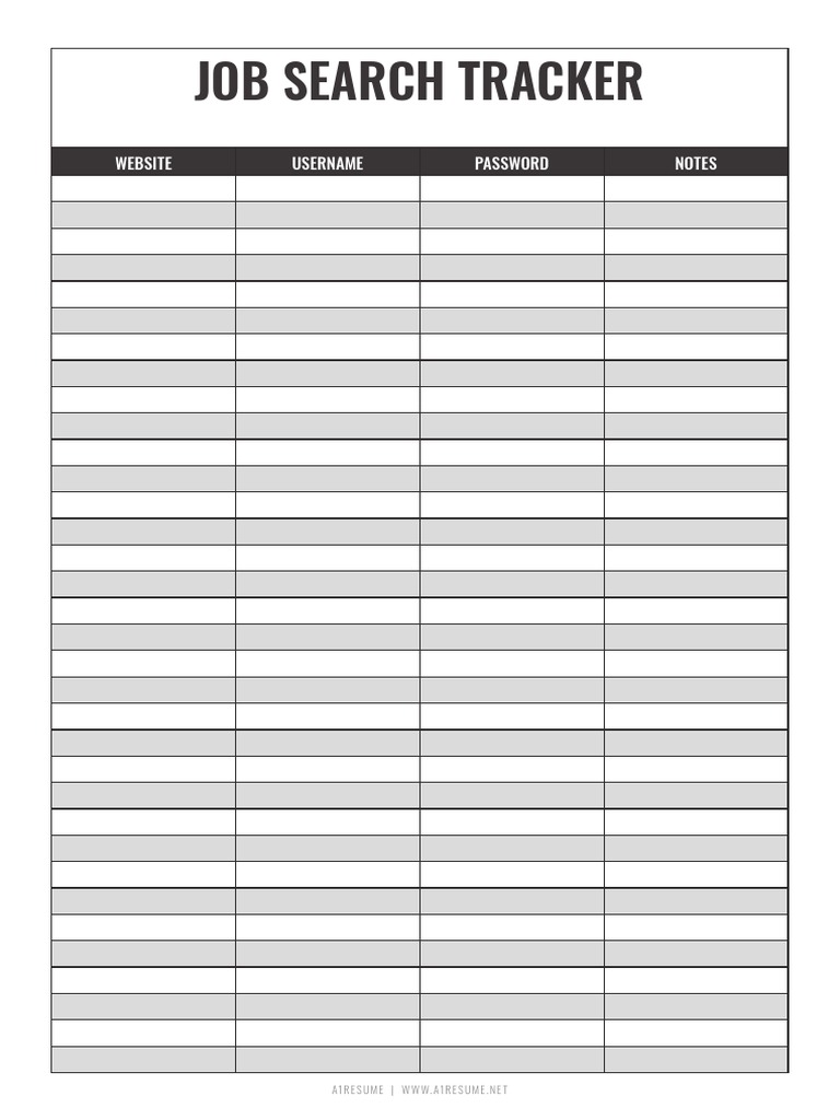Job Search Tracker Template | PDF | Cybercrime | Computer Security