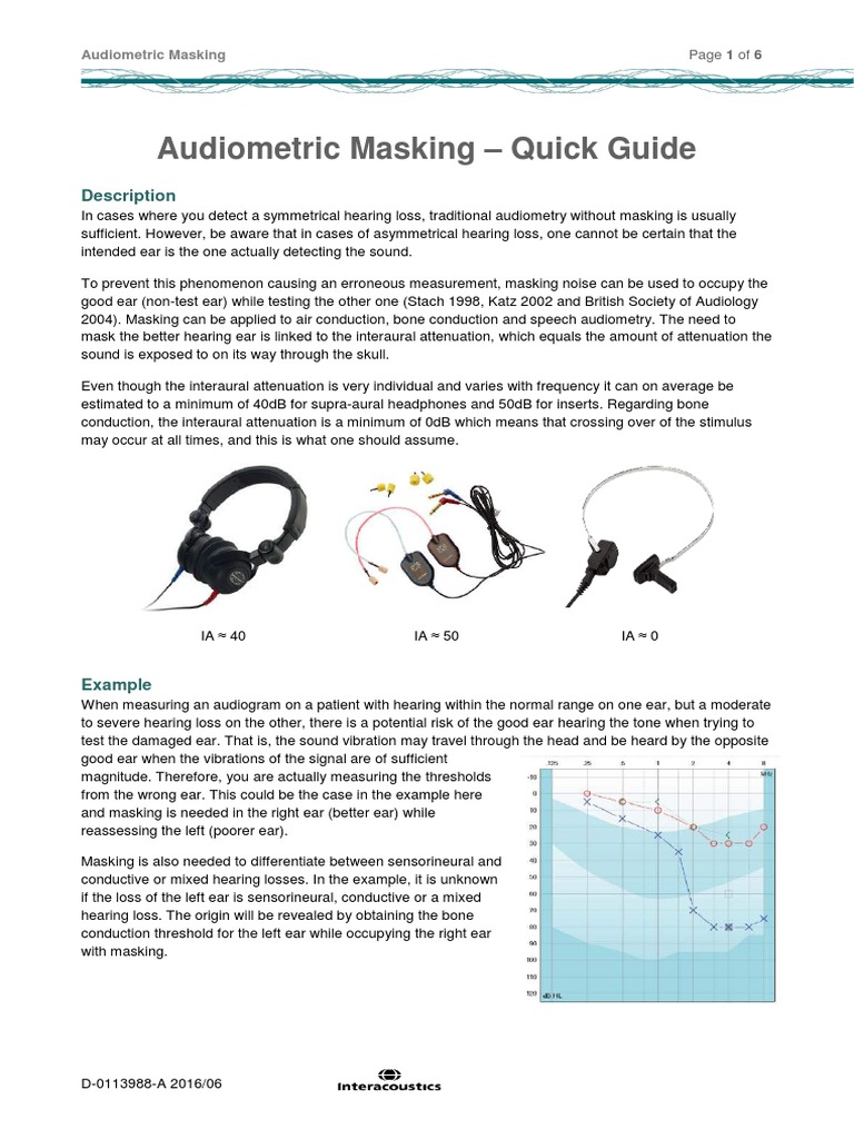 Typisk ophobe næve Audiology Masking | PDF | Hearing Loss | Audiology
