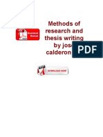 Methods of Research and Thesis Writing 