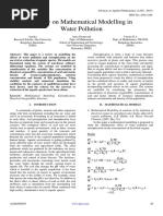 Review On Mathematical Modelling in Water Pollution