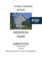 Industrial Training Report at Radisson Blu Indore