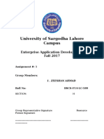 University of Sargodha Lahore Campus: Enterprise Application Development Fall 2017