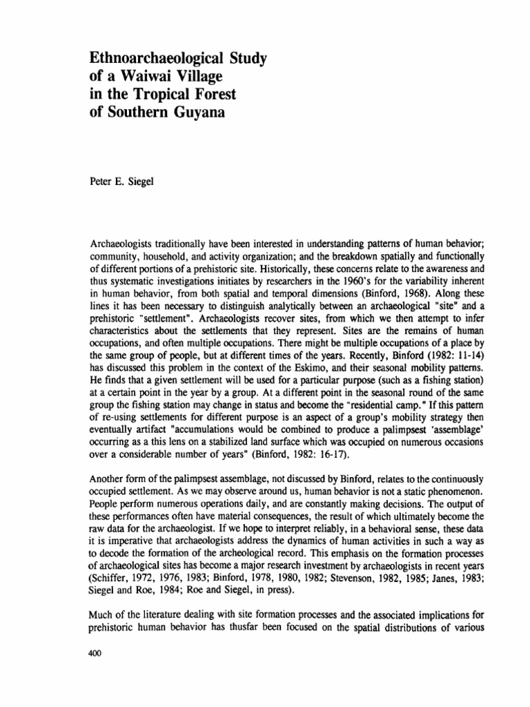 Ethnoarchaeological Study | PDF | Archaeology | Excavation (Archaeology)