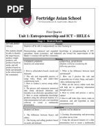 Fortridge Asian School: Unit 1: Entrepreneurship and ICT HELE 6