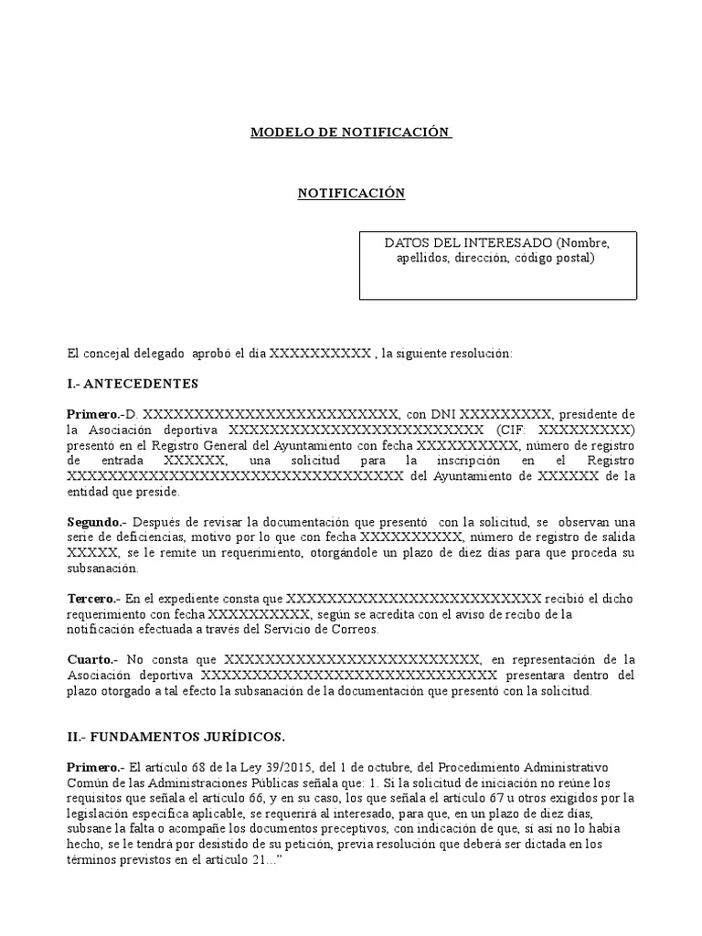 Modelo Notificacion Pdf Esfera Publica Virtud