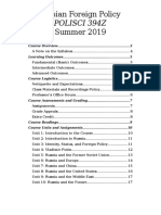 2019 Summer Online Russian Foreign Policy Draft Syllabus