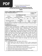 CellularMobileCommunication (15EC651) Syllabus (CBCS)