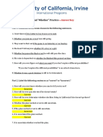 "If" and "Whether" Practice: Part 1. Underline All The Noun Clauses in The Following Sentences