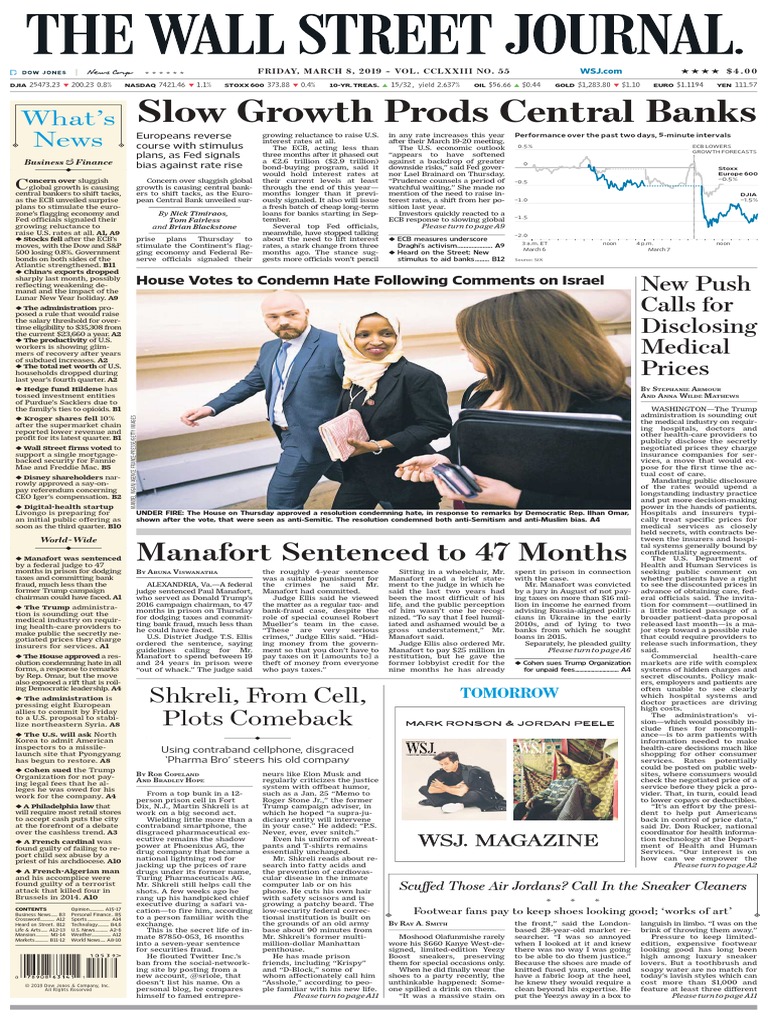 华尔街日报 2019 03 08 PDF | PDF | Economies | Business