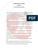 Course: Metal Casting: Lecture No-2 Terms and Steps in Sand Casting