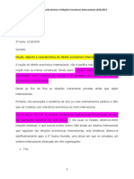 Apontamentos Direito Internacional Económico e Relações Económicas Internacional