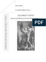 Palabras y Mitos Unidad Didáctica Enseñanza Secundaria Obligatoria (4º Curso) (Presencia de La Mitología Clásica en El Léxico Castellano)