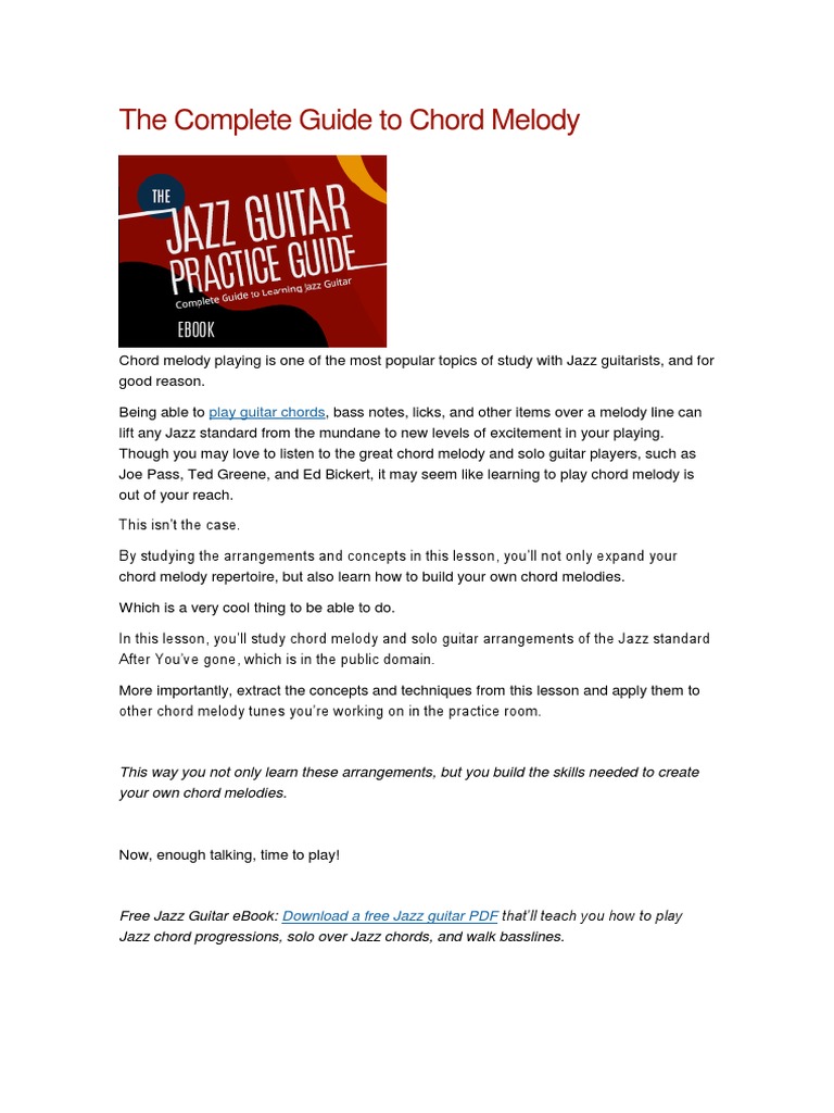Complete Guide to Chord Melody | PDF | Bass Guitar | Sound