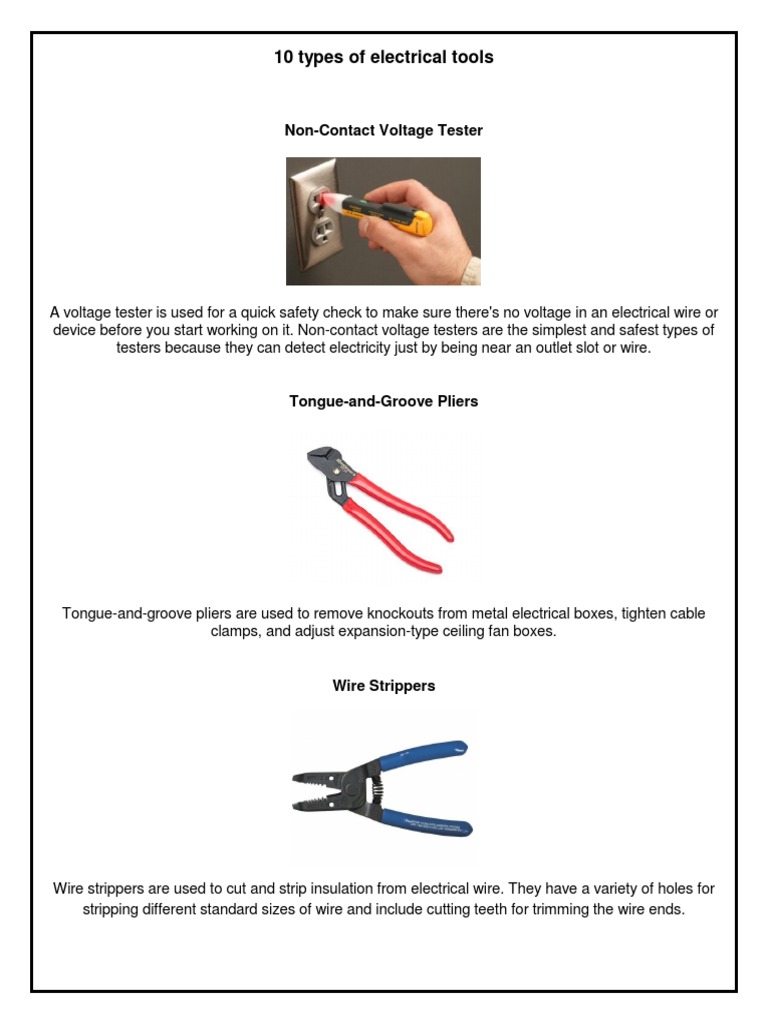 Different tools online of electricity