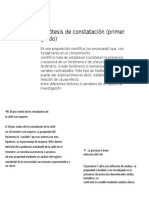 Hipótesis de Constatación (Primer Grado)