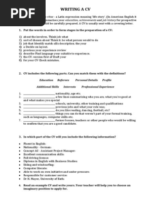 Making a CV